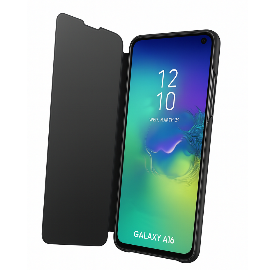 Galaxy A16 Clear View Cover Hoesje - Zwart