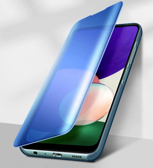 Galaxy A22 5G Clear View Cover Hoesje - Blauw