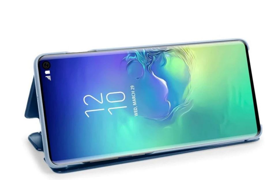 Galaxy S10 Plus Clear View Cover Hoesje - Blauw