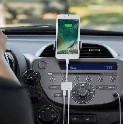 USB-C naar 3,5mm Aux en USB-C voor muziek en opladen